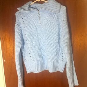 Never Worn Sincerely Jules Sky Blue Quarter zip Sweater (Adult M)